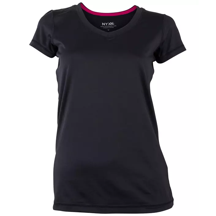 NYXX Flow women's stretch T-shirt, Black/fuchsia, large image number 0