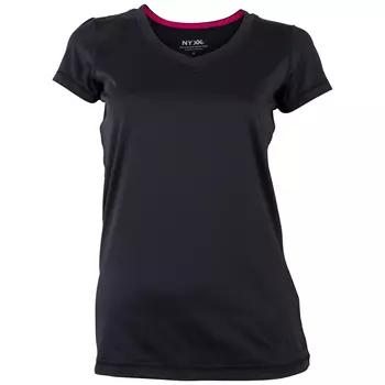 NYXX Flow women's stretch T-shirt, Black/fuchsia