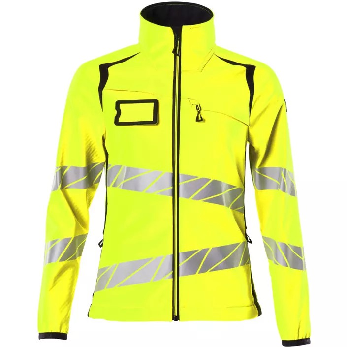 Mascot Accelerate Safe women's softshell jacket, Hi-Vis Yellow/Dark Marine, large image number 0