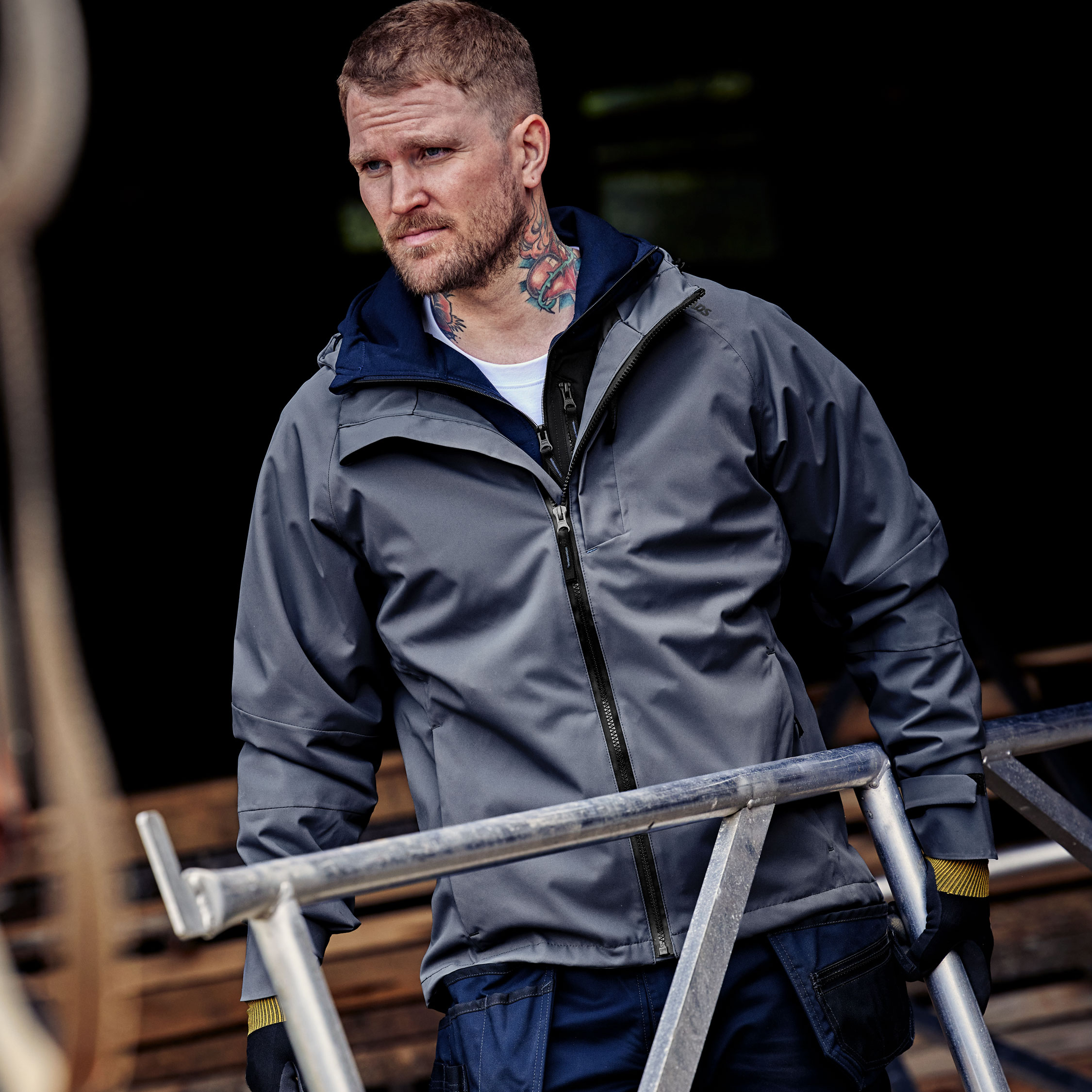 Fristads shell jacket 4882 GLPS, Dark Grey, Dark Grey, large image number 5