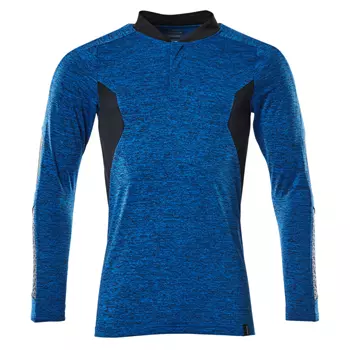 Mascot Accelerate Coolmax long-sleeved polo shirt, Azure Blue/Dark Navy
