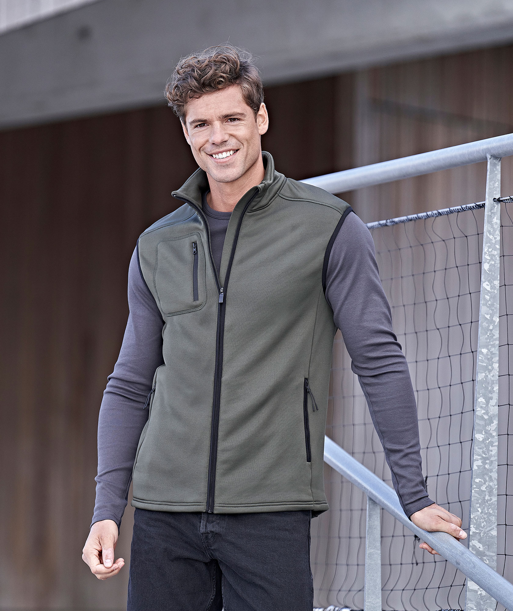 Tee Jays Stretch fleece bodywarmer, Deep Green