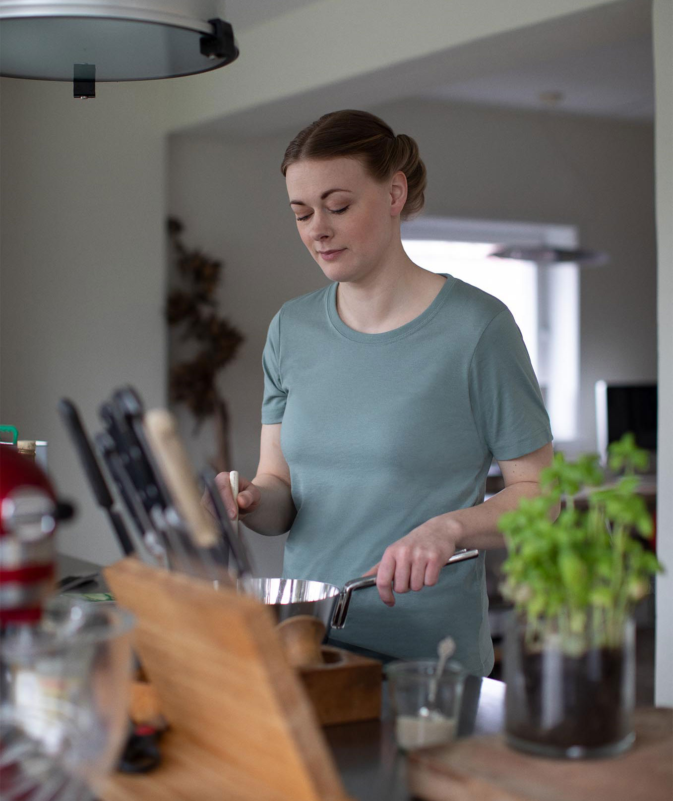 ID PRO Wear light dame T-shirt, St&oslash;vet gr&oslash;n