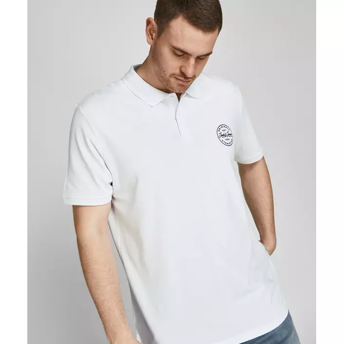 Jack & Jones JJESHARK Plus Size Polo T-skjorte, White Navy Blazer, large image number 6