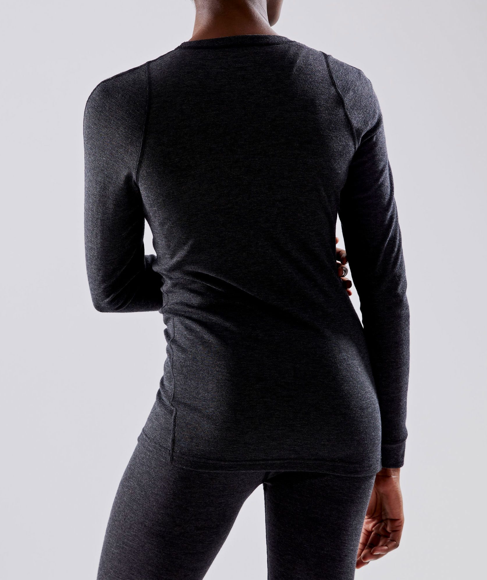 Craft Core women's baselayer set with merinowool, Black Melange, large image number 5