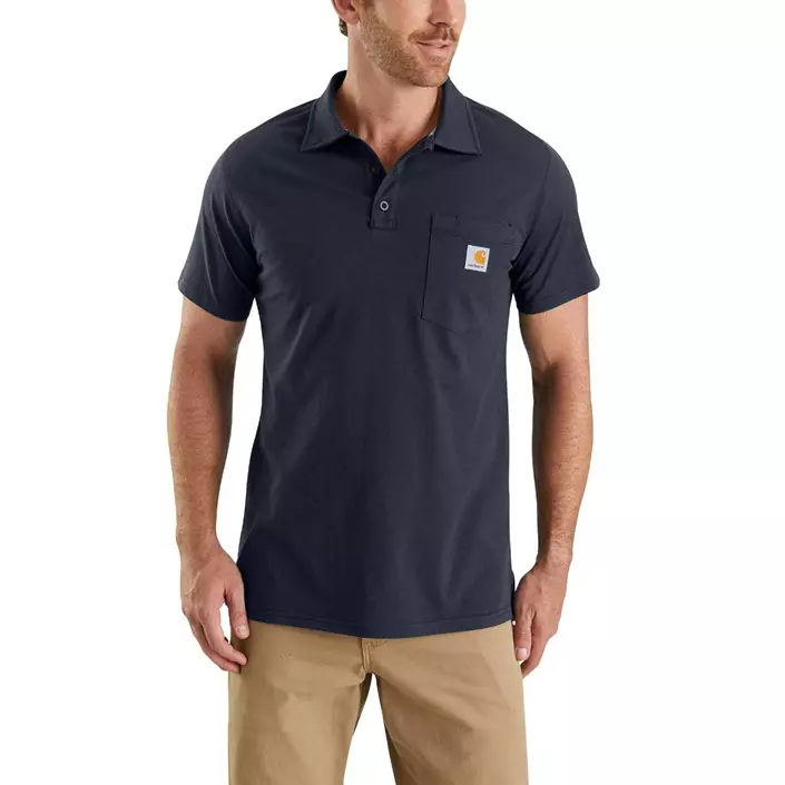 Carhartt Force Cotton Delmont Poloshirt, Navy, large image number 0