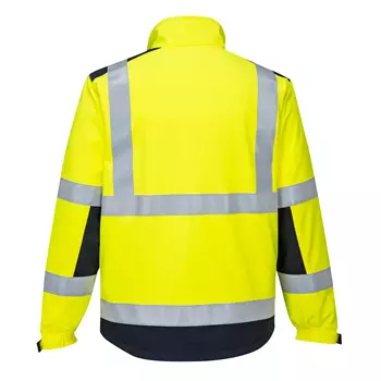Portwest Modaflame Multinorm softshell jacket, Hi-Vis yellow/marine