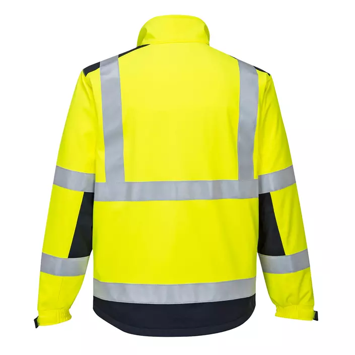 Portwest Modaflame Multinorm softshell jacket, Hi-Vis yellow/marine, large image number 1