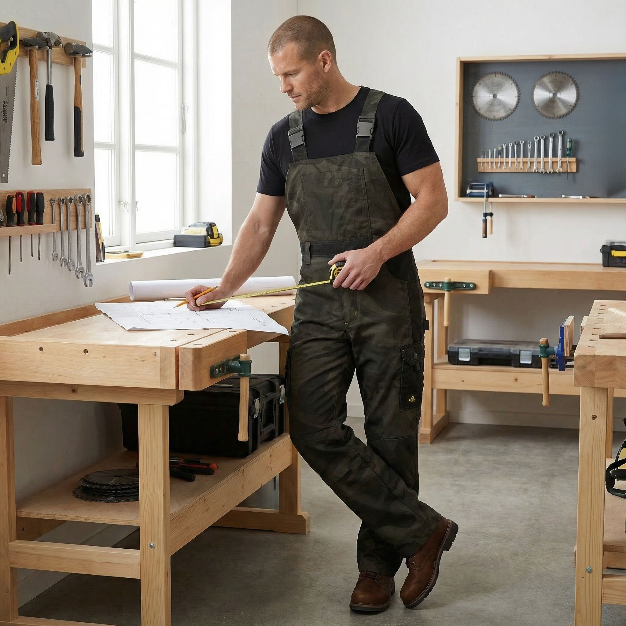 Uncle Sam h&auml;ngselbyxa, Olive Camouflage/Lime