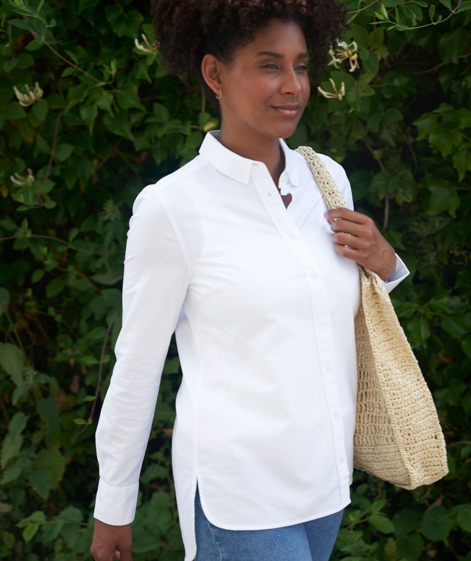 Seven Seas Oxford women's long Modern fit shirt, White