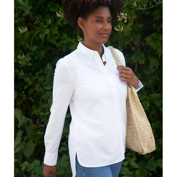 Seven Seas Oxford lang Modern fit dameskjorte, Hvid, large image number 1