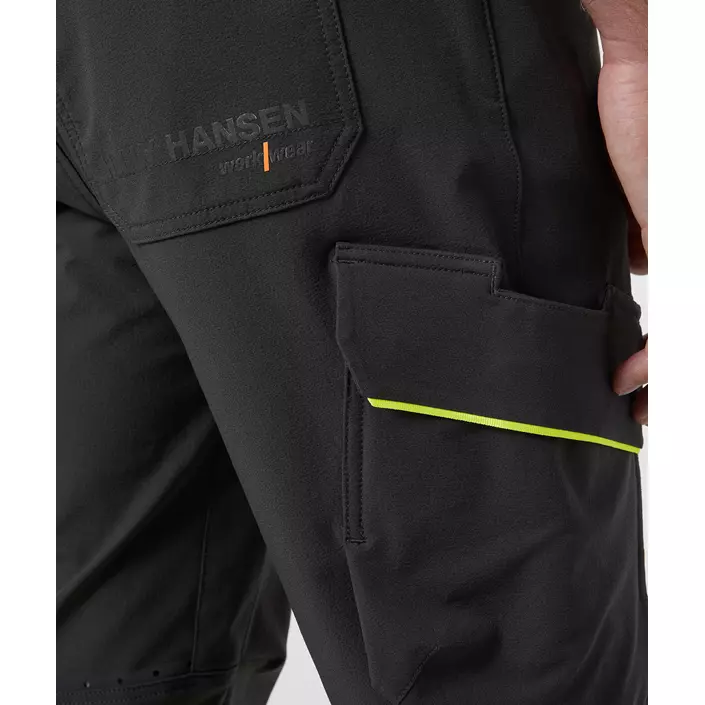 Helly Hansen ICU BRZ servicebukse full stretch, Ebony/Hi-Vis Gul, large image number 7