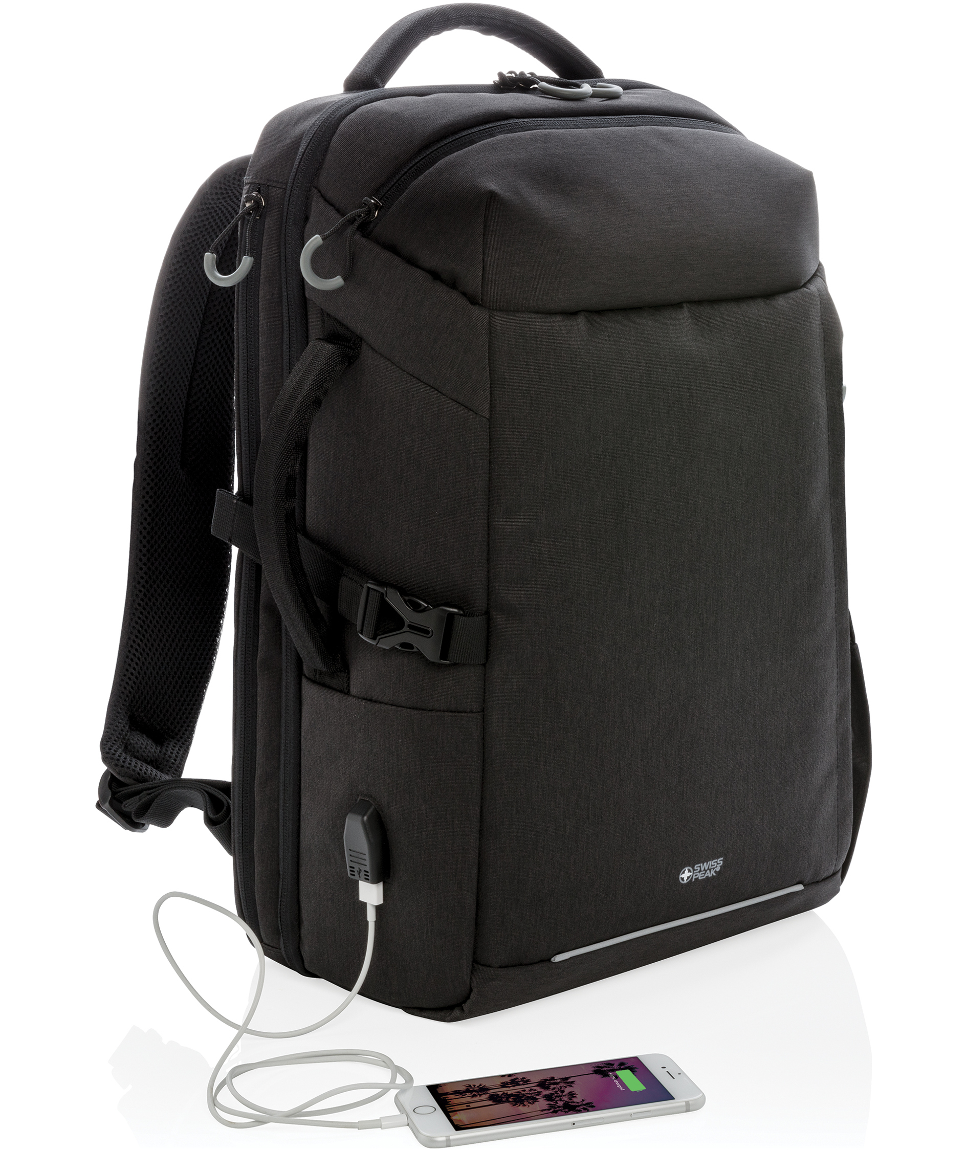 Swiss Peak XXL weekend travel backpack 20L, Black, Black, large image number 9