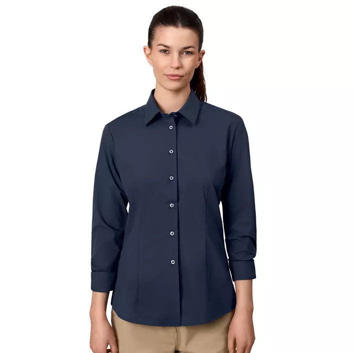 Seven Seas hybrid Modern fit skjorta dam, Navy, large image number 1