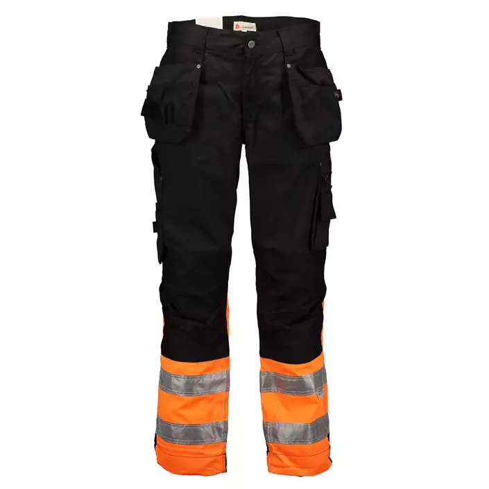 L.Brador craftsman trousers 128PB, Black/Hi-vis Orange, large image number 0
