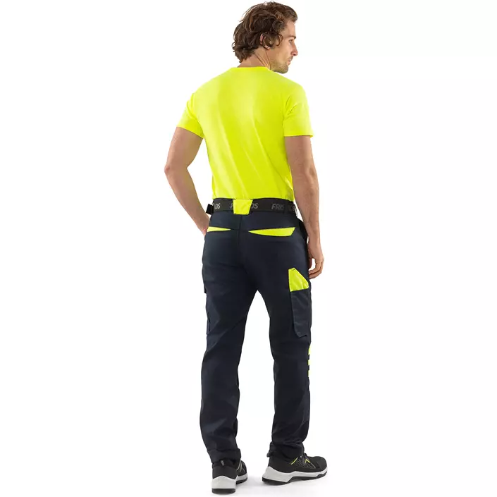 Fristads Diensthose 2930 GWM, Dunkel Marine/Hi-Vis Gelb, large image number 3