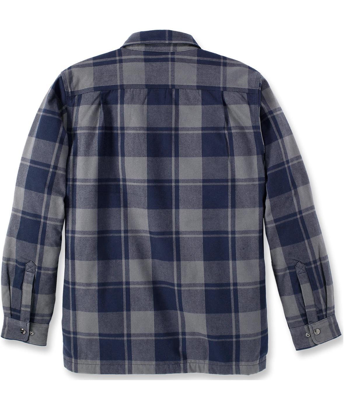 Carhartt fodrad flanellskjorta jacka, Navy, large image number 3