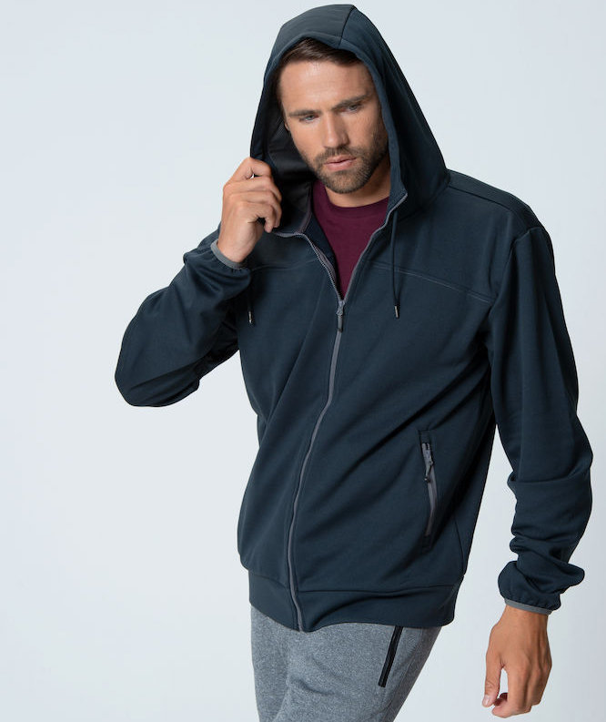 Clique Ottawa hoodie med blixtl&aring;s, M&ouml;rk Marinbl&aring;