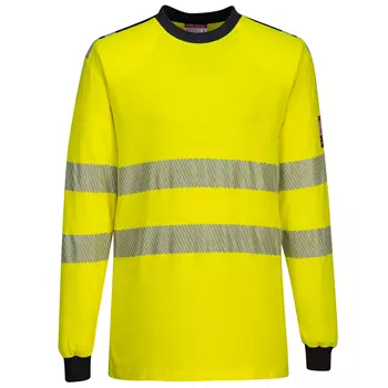 Portwest WX3 FR long-sleeved T-shirt, Hi-Vis yellow/marine