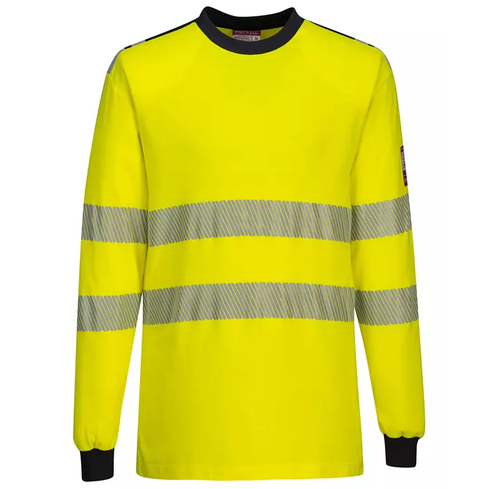 Portwest WX3 FR long-sleeved T-shirt, Hi-Vis yellow/marine, large image number 0