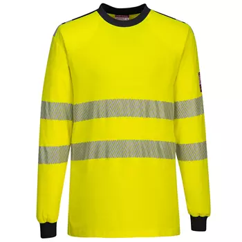 Portwest WX3 FR långärmad T-shirt, Varsel yellow/marinblå