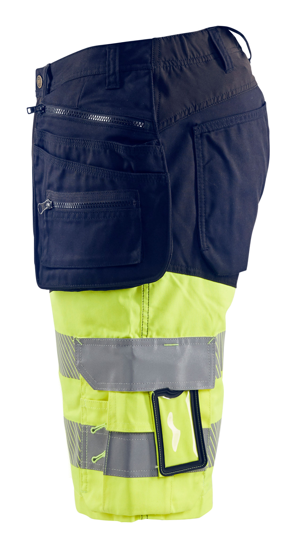 Bl&aring;kl&auml;der Stretch Handwerkershorts, Marine/Hi-Vis gelb, large image number 2