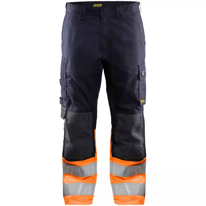 Blåkläder Multinorm arbeidsbukse, Marine/Hi-Vis Oransje, large image number 0