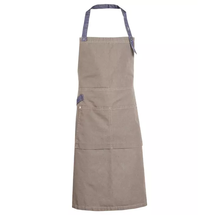 Nybo Workwear New Nordic bib apron with pockets, Khaki/Blue, Khaki/Blue, large image number 0