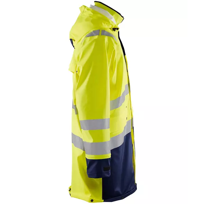 Blåkläder lang regnfrakk, Hi-vis gul/marineblå, large image number 2