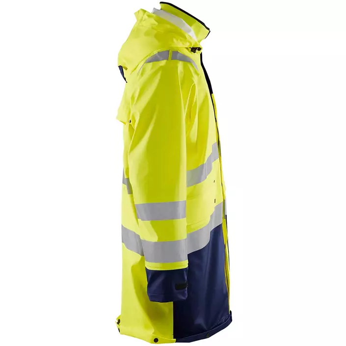 Blåkläder lång regnrock, Varsel gul/marinblå, large image number 2