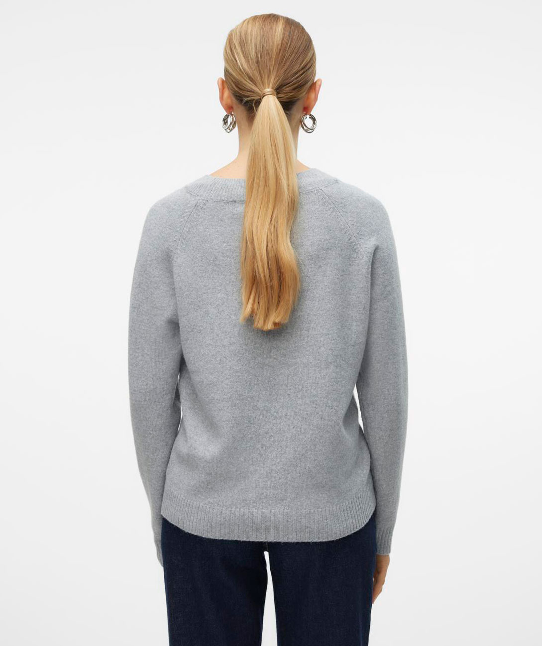 Vero Moda VMDOFFY women's knitted pullover, Light Grey Melange, large image number 3