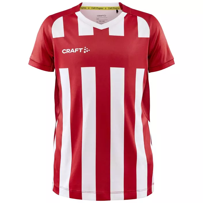 Craft Progress 2.0 Stripe Jersey T-Shirt für Kinder, Weiß/Rot, large image number 0
