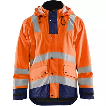 Blåkläder lined rain jacket, Hi-vis Orange/Marine