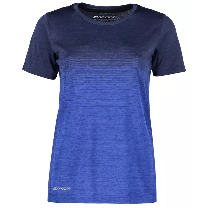 GEYSER seamless stribet dame T-shirt, Navy melange, large image number 0