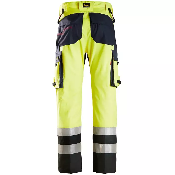 Snickers ProtecWork work trousers, Hi-Vis yellow/marine, large image number 1