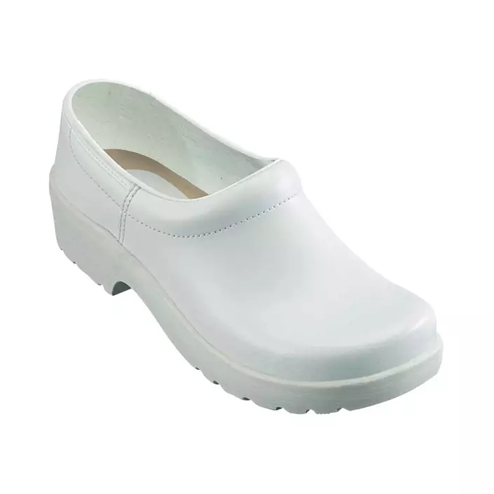 Euro-Dan PU-Wood hygiene clogs with heel cover O2, White, large image number 0