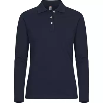 Clique Premium langermet dame polo T-skjorte, Mørk Marine