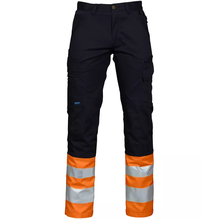 ProJob work trousers 6523, Black/Hi-vis Orange, large image number 0