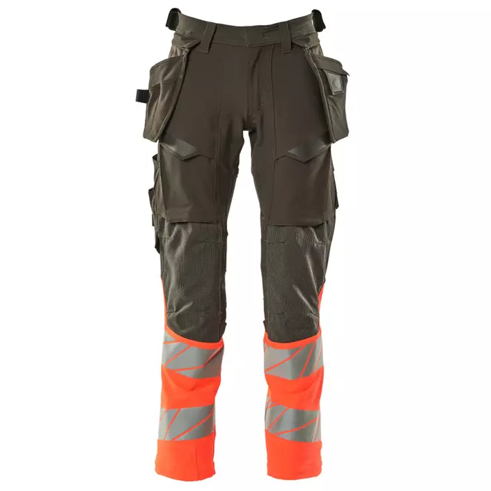 Mascot Accelerate Safe hartverksbyxa Full stretch, Mörk Antracit/Hi-vis röd, large image number 0