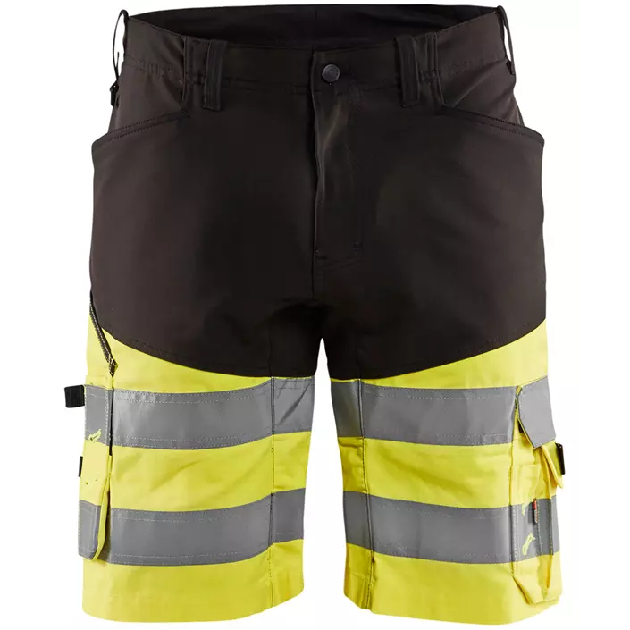 Blåkläder work shorts, Black/Hi-Vis Yellow, large image number 0