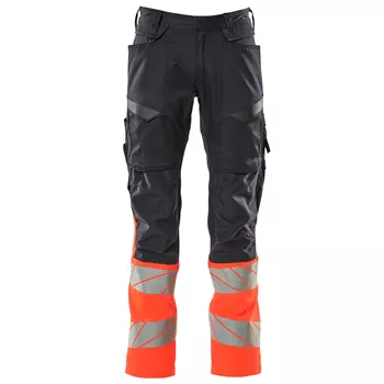 Mascot Accelerate Safe work trousers, Dark Marine/Hi-Vis Red