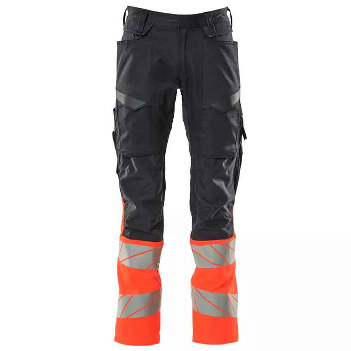 Mascot Accelerate Safe work trousers, Dark Marine/Hi-Vis Red, large image number 0