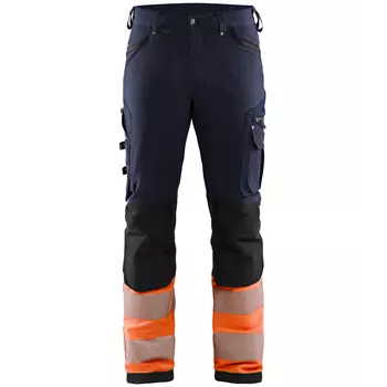 Blåkläder work trousers full stretch, Marine/Hi-Vis Orange