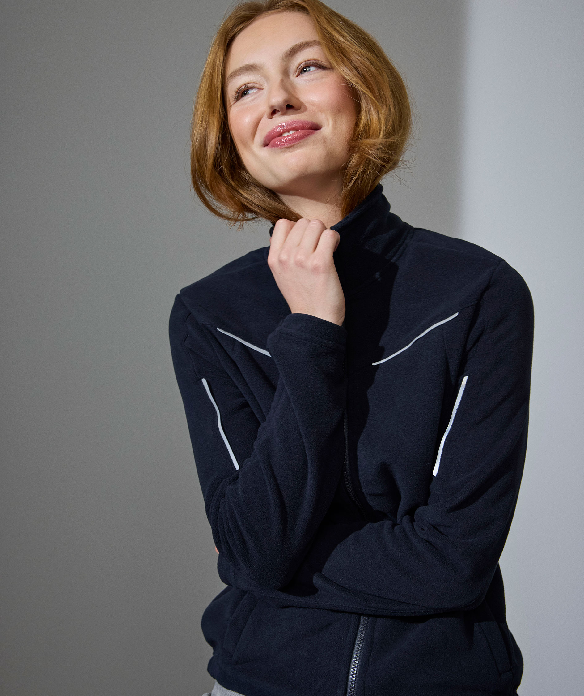 ID Zip'n'mix women's microfleece cardigan, Navy, large image number 4