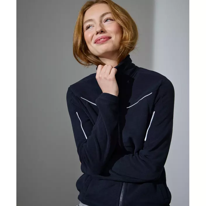ID Zip'n'mix dame mikrofleece cardigan, Navy, large image number 4