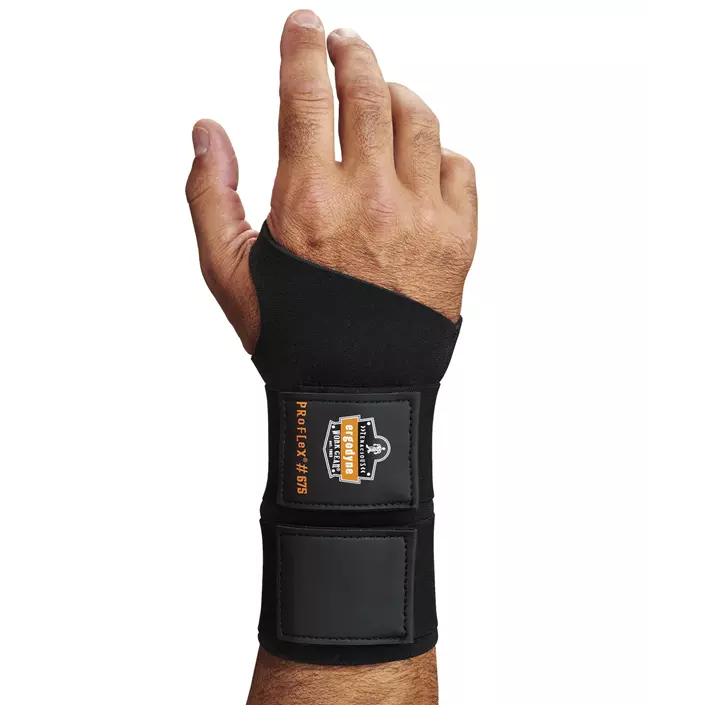 Ergodyne ProFlex 675 Ambidextrous double strap wrist support, Black, large image number 0