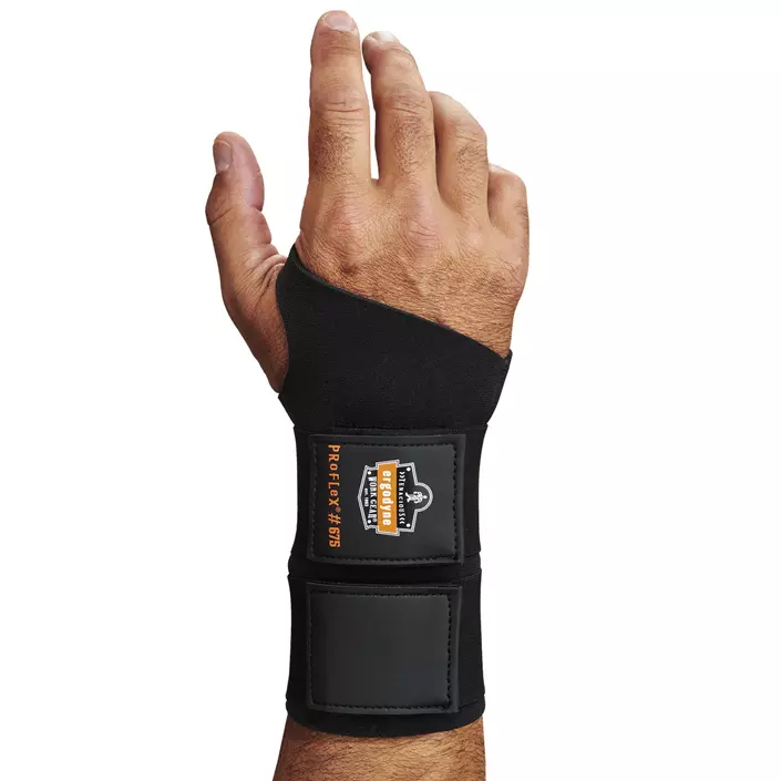 Ergodyne ProFlex 675 Ambidextrous double strap wrist support, Black, large image number 0