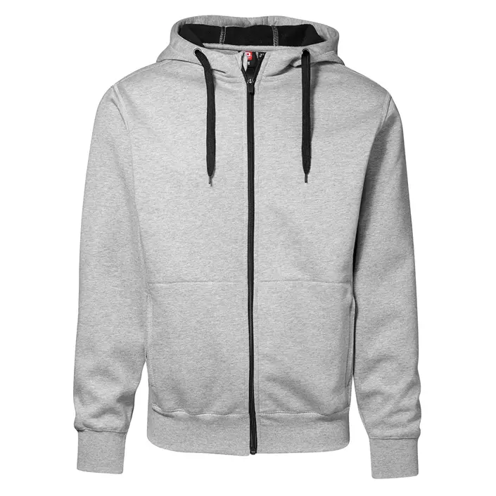 ID bonded hoodie with full zipper, Grey Melange, large image number 0
