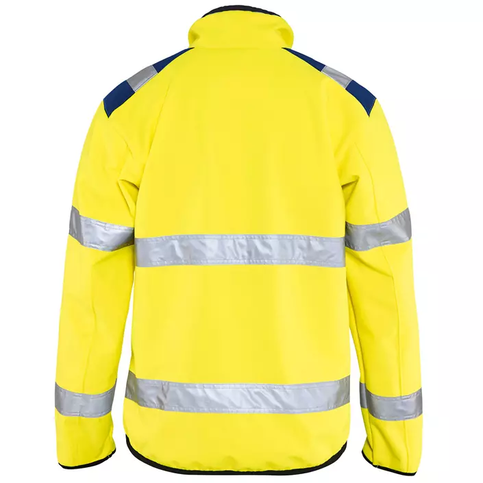 Blåkläder softshell jacket, Hi-vis Yellow/Marine, large image number 1