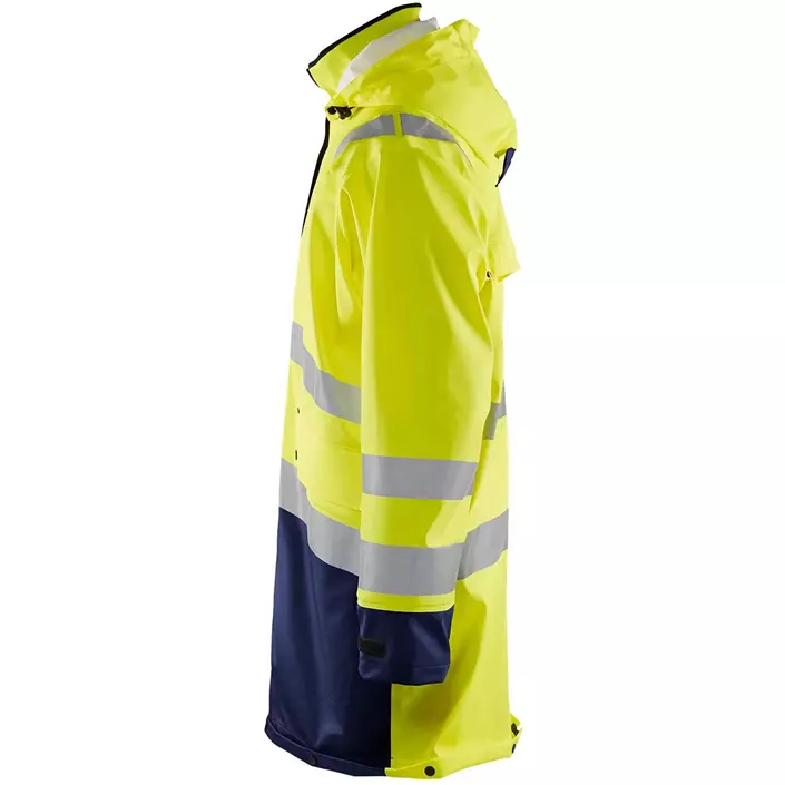 Blåkläder lång regnrock, Varsel gul/marinblå, large image number 3